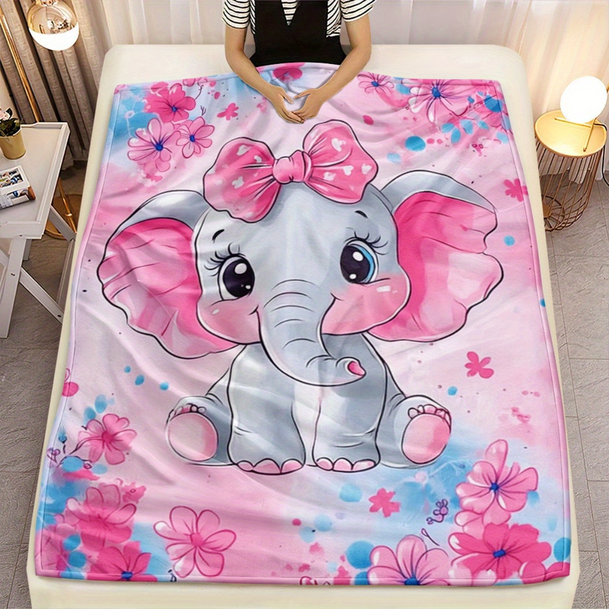 1pc Cute Pink Elephant with Bo - Baby Nursery Themes Girl ulasan dan harga