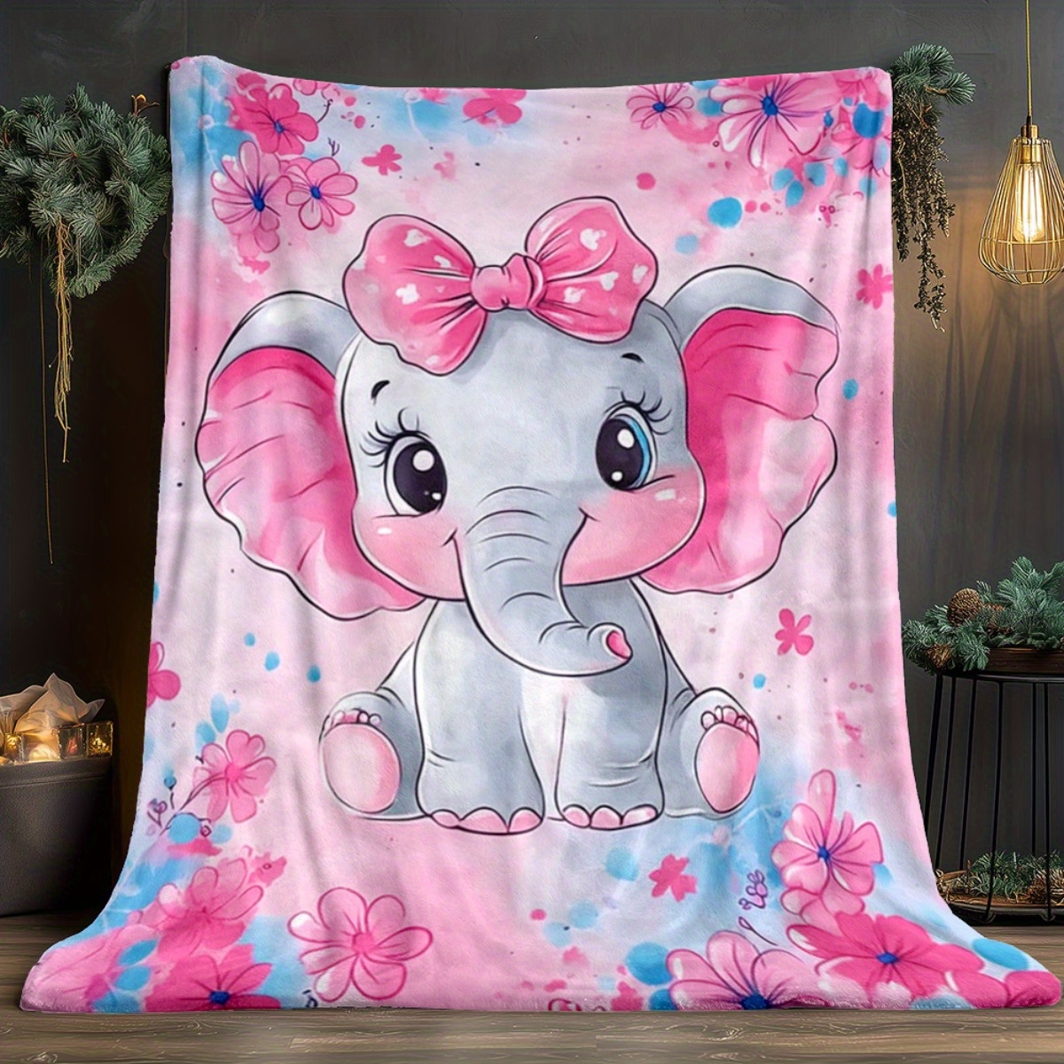 1pc Cute Pink Elephant with Bo - Baby Nursery Themes Girl ulasan dan harga