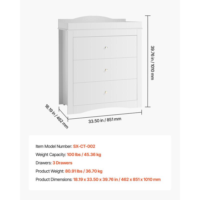 Changing Table Dresser, Baby D - Baby Nursery Dresser Changing Table ulasan dan harga