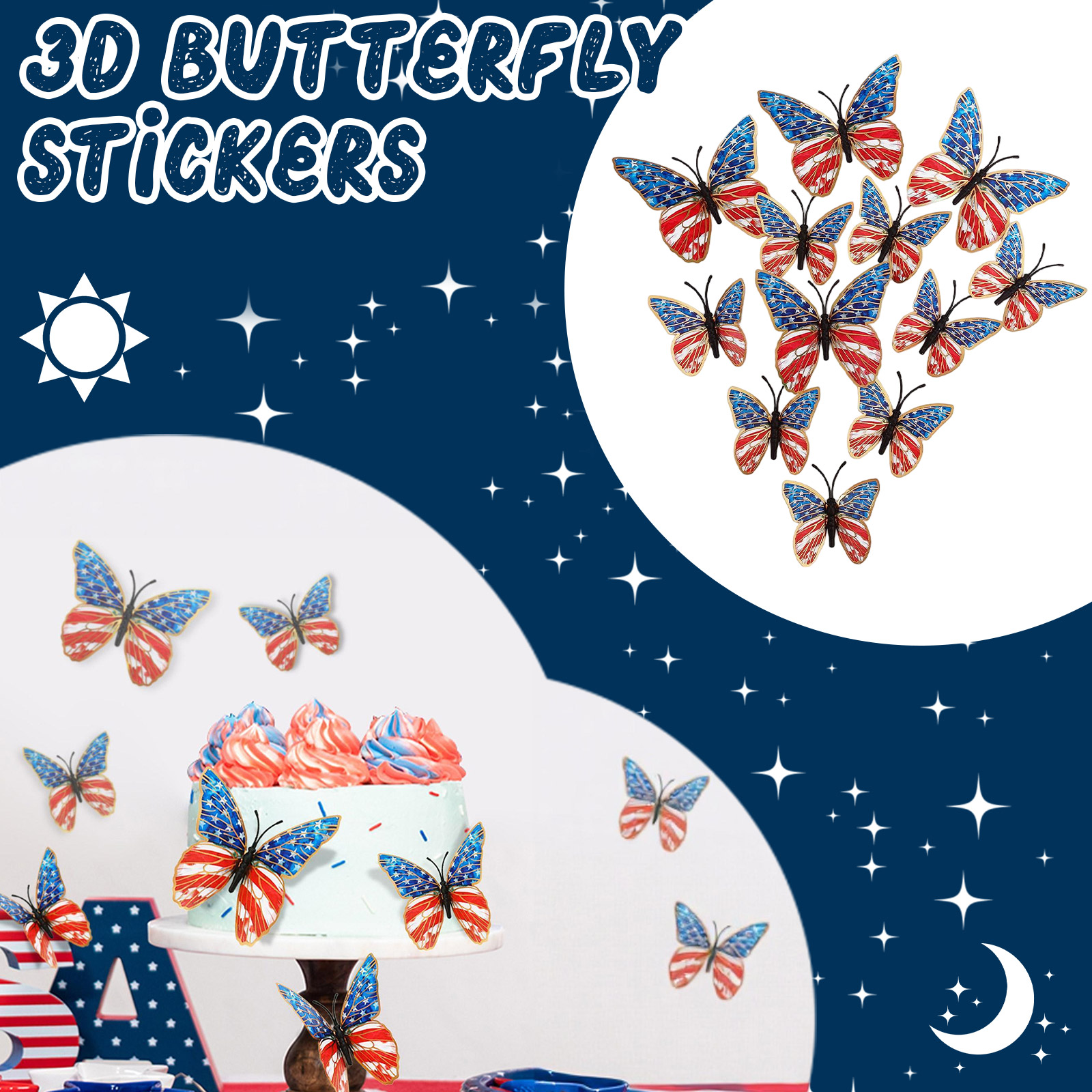 3d Butterfly Wall Stickers Ame - Baby Nursery Wall ulasan dan harga