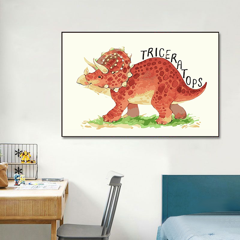 Watercolor Dinosaur Poster Nur - Baby Nursery Fabric ulasan dan harga