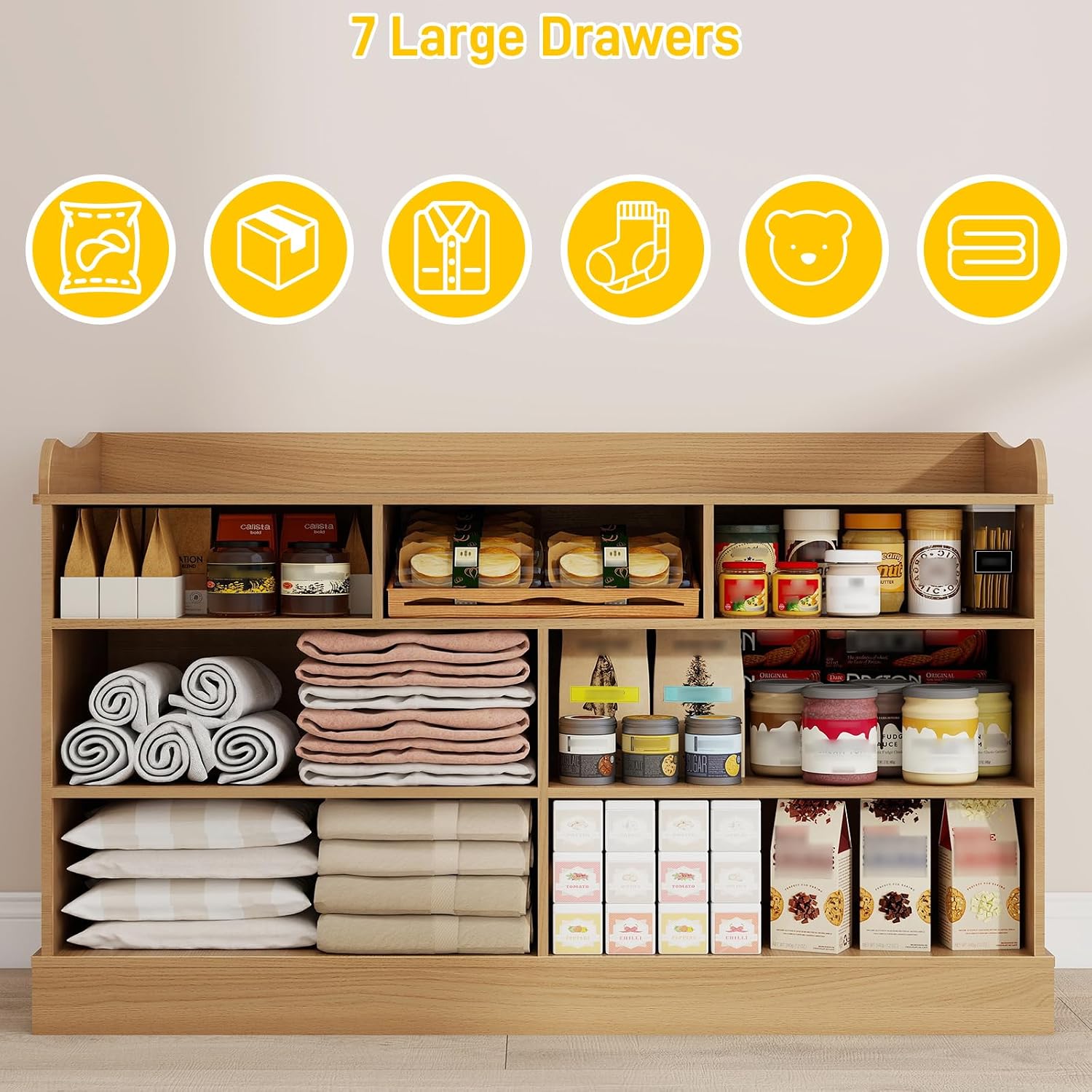 Kids Dresser Cabinet with 7 Dr - Baby Nursery Dresser Changing Table ulasan dan harga