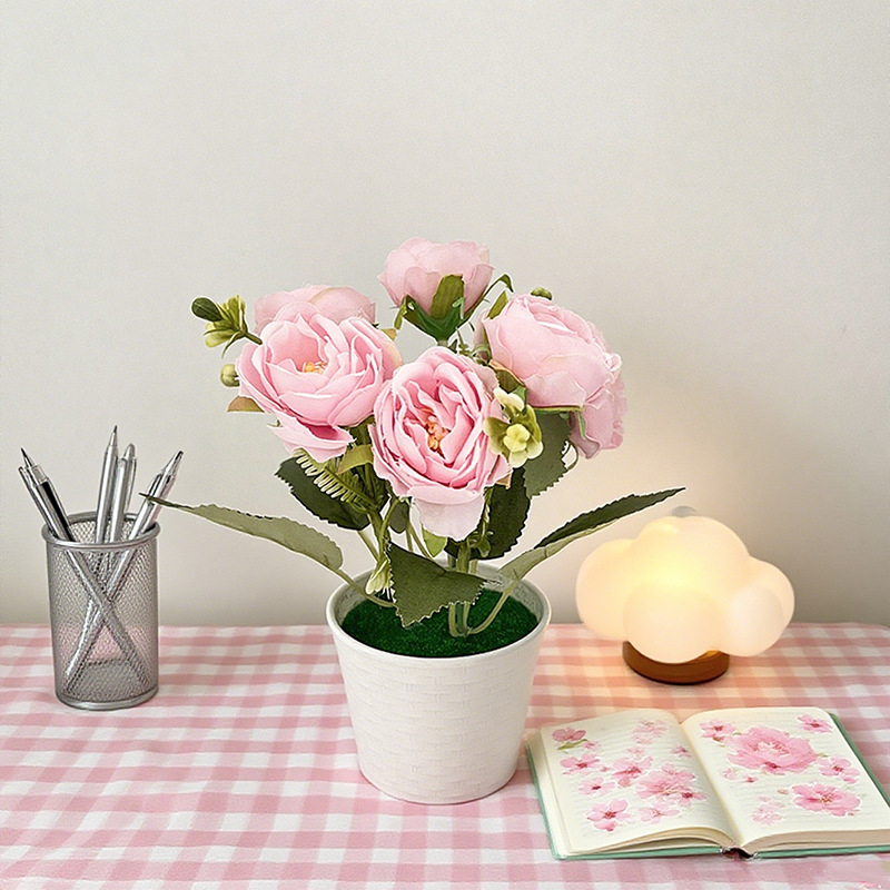Artificial peony potted plant  - Baby Nursery Fabric ulasan dan harga