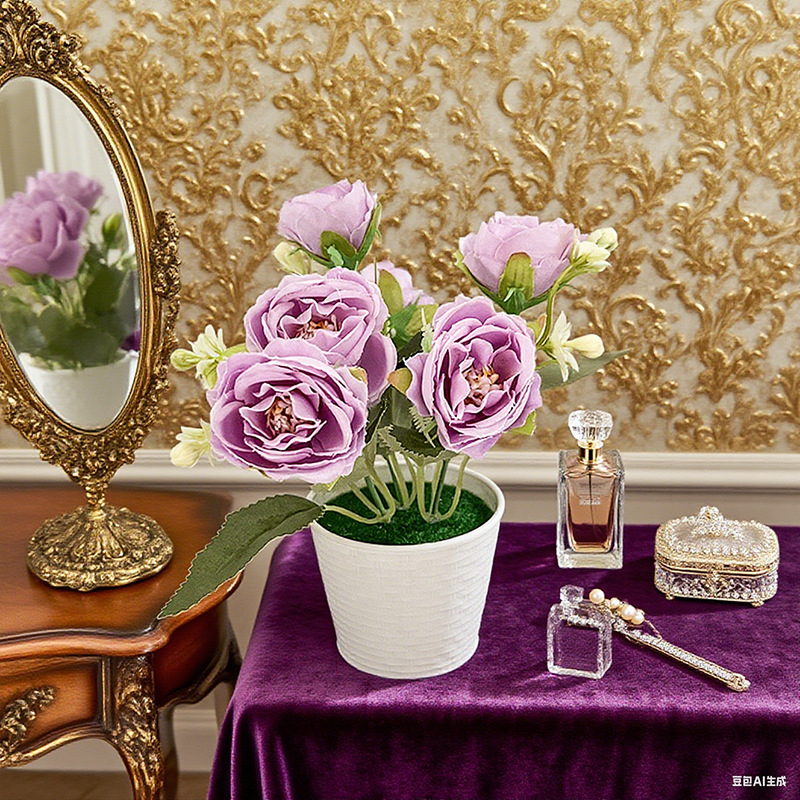 Artificial peony potted plant  - Baby Nursery Fabric ulasan dan harga